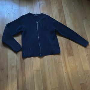 Old Navy navy blue sweater with zipper in front long sleeve size large unisex